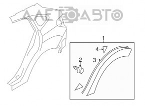 Decorație arc aripă stânga spate Subaru XV Crosstrek 13-17 nou original