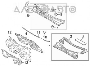 Grila stergatoarelor din plastic pentru Subaru Outback 15-19