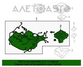 Cablu subcapot cu bloc de siguranțe Hyundai Tucson 16-18 2.0 AWD