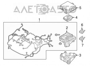 Cablu subcapot cu bloc de siguranțe Hyundai Tucson 16-18 2.0 AWD