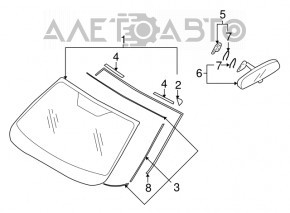 Oglindă interioară pentru Subaru Forester 08-13 SH, neagră, goală