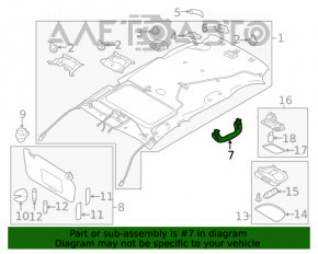 Manerul plafonului din spate stânga pentru Subaru Outback 20- gri.