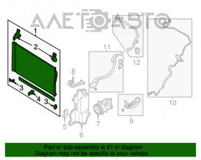 Radiatorul condensatorului de aer condiționat Infiniti Q50 14-15 3.7