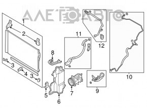 Radiatorul condensatorului de aer condiționat Infiniti Q50 14-15 3.7