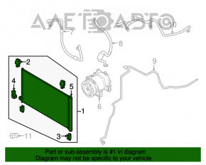 Radiatorul condensatorului de aer condiționat Nissan Rogue 14-20