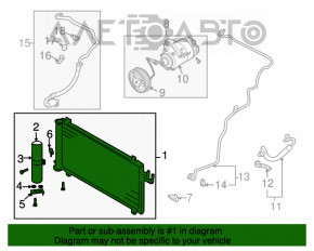 Radiatorul condensatorului de aer condiționat Nissan 350z