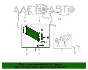 Radiatorul condensatorului de aer condiționat Nissan Versa 1.8 10-12