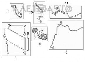 Radiatorul condensatorului de aer condiționat Nissan Murano z52 15-