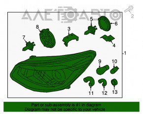 Far stânga față goală Kia Soul 14-16 pre-restilizare halogen + led DRL