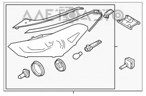 Far stânga față asamblată Hyundai Tucson 16-18 pre-restilizare LED adaptiv.