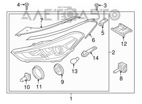 Фара передняя левая в сборе Hyundai Tucson 16-18 ксенон