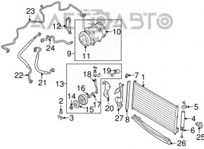 Radiatorul condensatorului de aer condiționat Nissan Murano z50 03-08