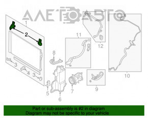 Suportul radiatorului de aer condiționat stânga sus Infiniti Q50 14-16 3.7, 3.5