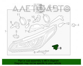 Крепление фары нижн наруж левое Hyundai Sonata 15-17 новый OEM оригинал