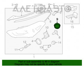 Capac far Hyundai Tucson 16-18, lumină lungă.