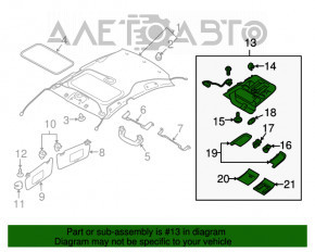 Plafonul de iluminare pentru Subaru Outback 10-14 gri, sub trapă