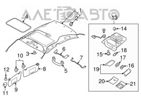 Plafonul de iluminare pentru Subaru Outback 10-14 gri, sub trapă