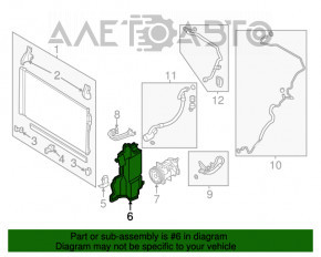 Deflectorul radiatorului dreapta pentru Infiniti Q50 14-15 3.7 este rupt.