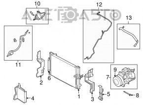 Deflectorul radiatorului stânga pentru Infiniti G25 G37 4d 10-13