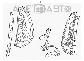 Фонарь левый Kia Soul 14-19 led