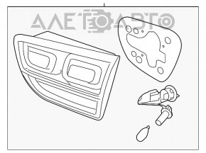 Lampa interioară pentru capacul portbagajului dreapta Kia Sorento 16-18 cu LED-uri.