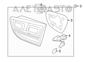 Lampa interioară pentru capacul portbagajului dreapta Kia Sorento 16-18 cu LED-uri