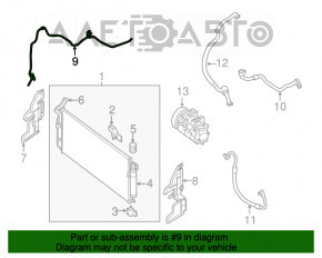 Furtunul de aer condiționat către condensatorul Nissan Altima 13-18