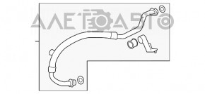 Tubul de aer condiționat, compresorul și radiatorul pentru Infiniti Q50 16- 3.0.