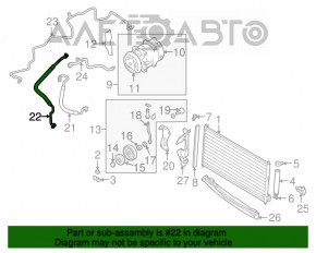 Tubul de aer condiționat din oțel/cauciuc pentru Nissan Murano z50 03-08.