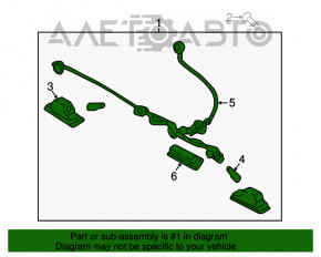 Iluminarea numărului de la ușa portbagajului Hyundai Tucson 16-18 pre-restilizare cu buton.