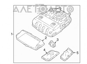 Plafonul de iluminare frontal pentru Hyundai Tucson 16-20 sub trapă, negru.