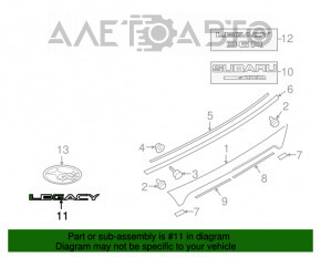 Эмблема надпись LEGACY крышки багажника Subaru Legacy 15-19