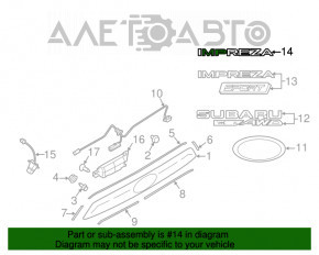 Emblema cu inscripția IMPREZA de pe ușa portbagajului Subaru Impreza 5d 17-19