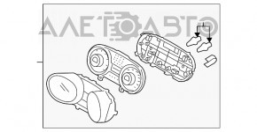 Panoul de instrumente Hyundai Sonata 11-15 hibrid 121k, defect de crom pe inele, lipsa de fixare, zgârieturi.