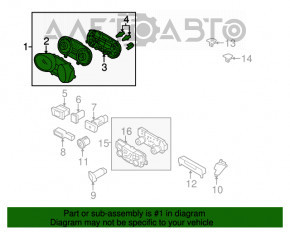 Panoul de instrumente Hyundai Sonata 11-15 hibrid 121k, defect de crom pe inele, lipsa de fixare, zgârieturi.