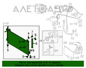 Radiatorul condensatorului de aer condiționat Mazda CX-7 06-09 nou aftermarket