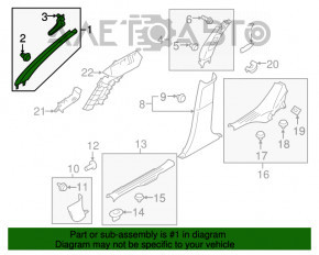 Capacul amortizorului din față dreapta de sus pentru Subaru Legacy 15-19, gri