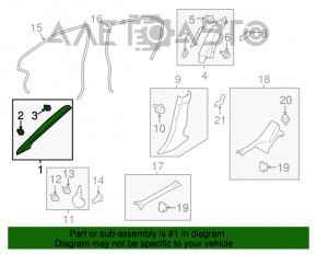 Capacul suportului frontal drept superior pentru Subaru XV Crosstrek 13-17, gri