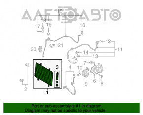 Radiatorul condensatorului de aer condiționat Toyota Camry v40 2.4, 3.5 nou, neoriginal