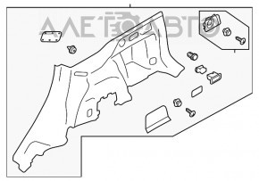 Capotajul arcului stâng Subaru Forester 19- SK negru, zgârieturi, uzură