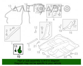 Capacul stâlpului frontal stânga de jos Subaru Impreza 17- GK negru.