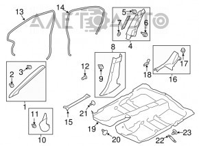 Capacul stâlpului frontal stânga de jos Subaru Impreza 17- GK negru.