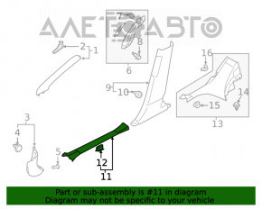 Capac prag fata stanga Subaru Forester 19- SK negru.