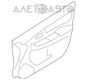 Обшивка двери карточка передняя левая Subaru XV Crosstrek 13-17 кожа черн, затерта
