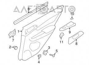 Capacul usii cardului din spate dreapta pentru Subaru XV Crosstrek 13-17, piele, negru