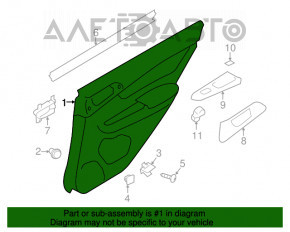 Capacul usii cardului din spate dreapta pentru Subaru XV Crosstrek 13-17, piele, negru