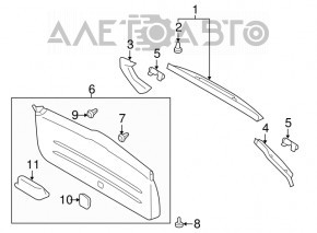 Capacul portbagajului superior Subaru Forester 14-18 SJ negru, zgârieturi.