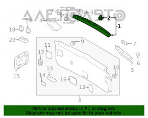 Capacul portbagajului superior al portierei Subaru Forester 19- SK, negru