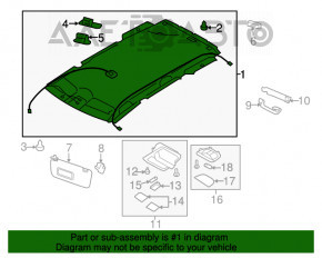 Acoperirea plafonului pentru Subaru Forester 14-18 SJ fără plafon panoramic, gri