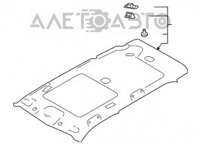 Обшивка потолка Subaru Forester 19- SK серая, под люк